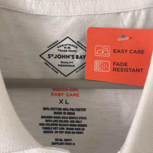 St. John’s Bay white polo shirt - Picture 4 of 6